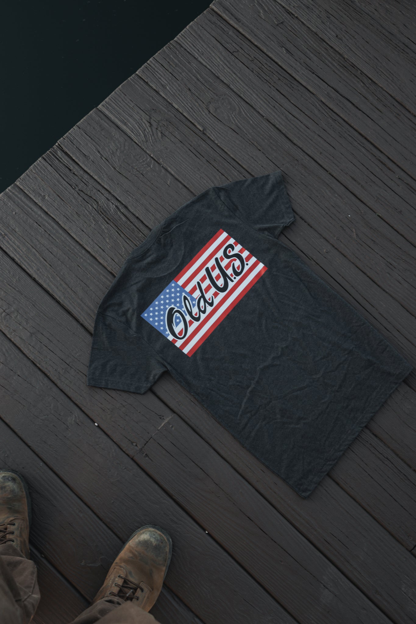 The Merica Flag Charcoal Tee
